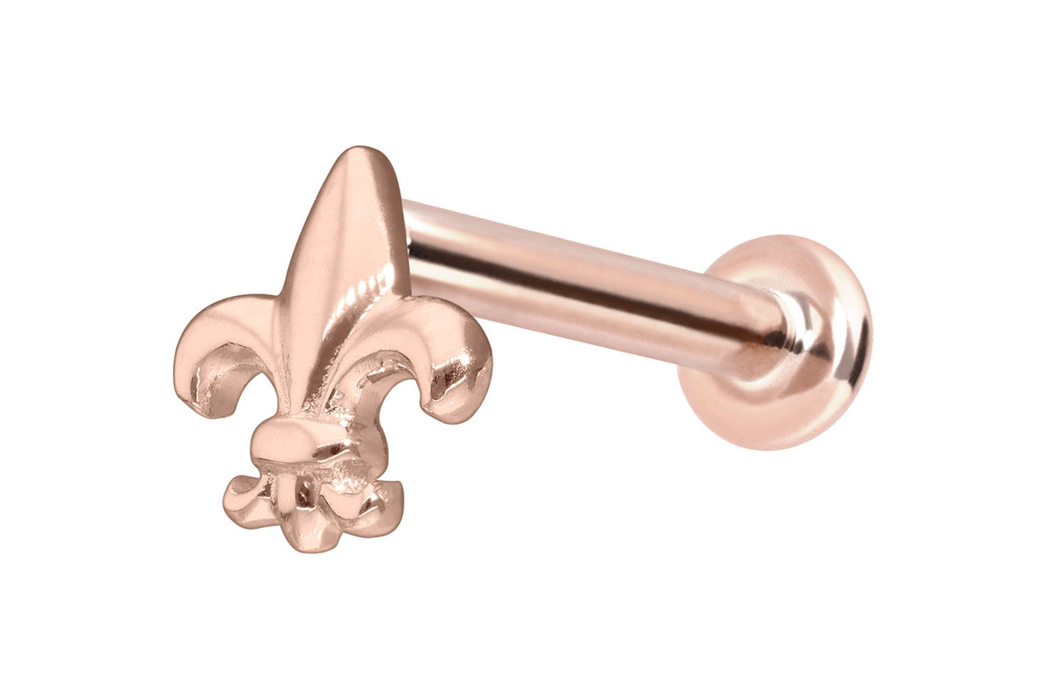 14 Karat Gold Labret Piercing mit Push Fit LILIE